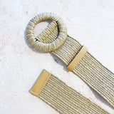 Camine Circle Buckle Straw Belt (2col)