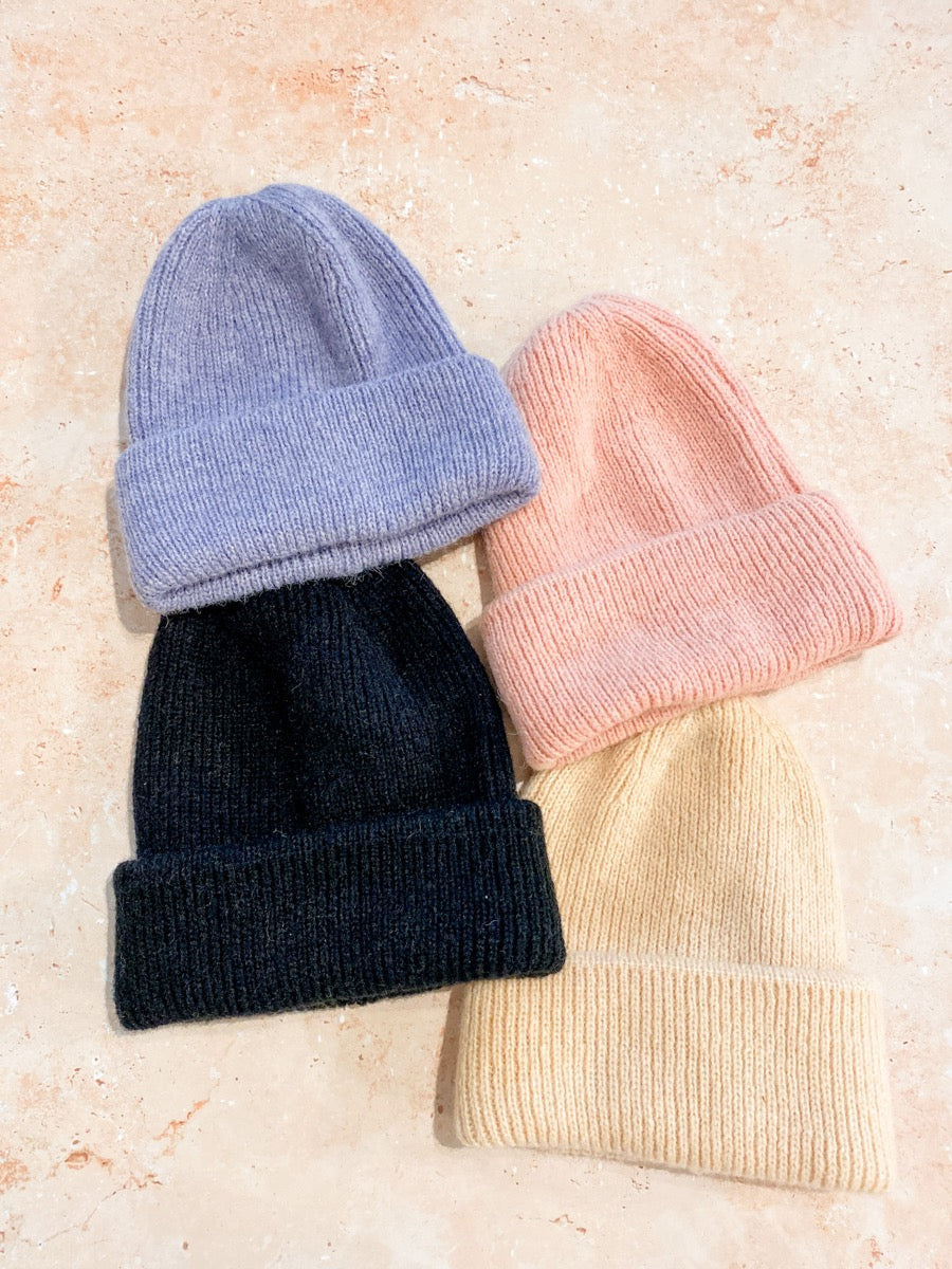 Solid Colour Plain Knit Beanie (4colours)
