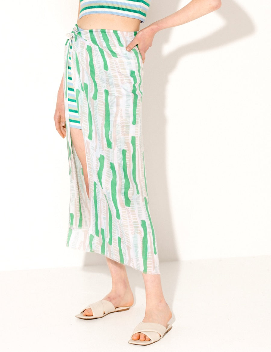 Striped Print Lightweight Scarf (2col)