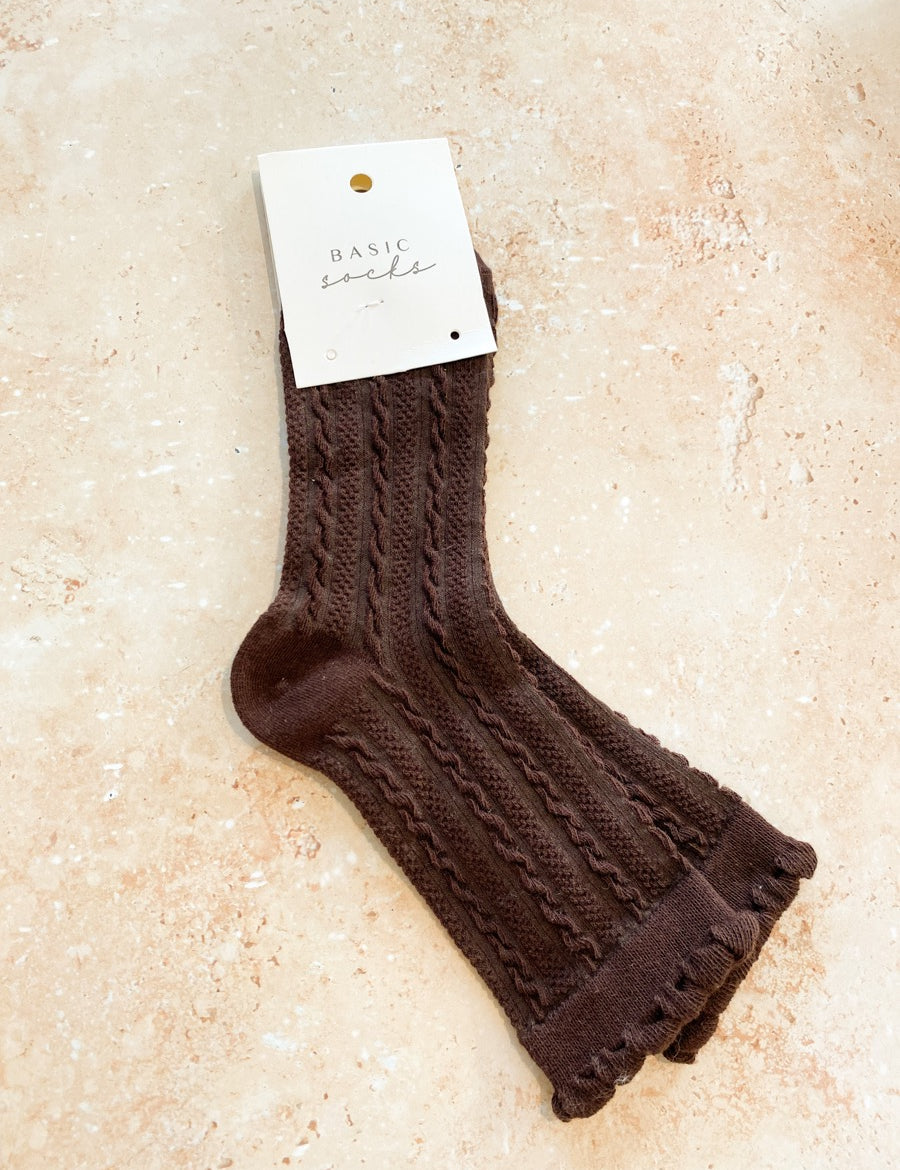 Knitted Frill Crew Socks
