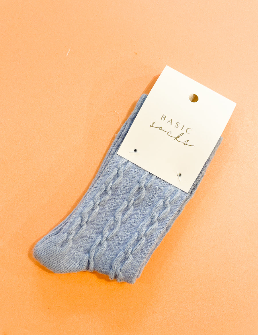 Winter Cable Woolen Crew Socks