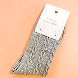 Winter Cable Woolen Crew Socks