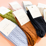 Winter Cable Woolen Crew Socks