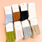 Winter Cable Woolen Crew Socks