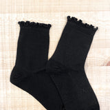 Cotton Frill Ribbed Crew Socks