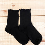Cotton Frill Ribbed Crew Socks