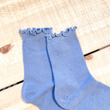 Cotton Frill Ribbed Crew Socks