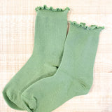 Cotton Frill Ribbed Crew Socks