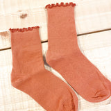 Cotton Frill Ribbed Crew Socks