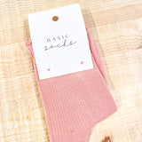 Cotton Frill Ribbed Crew Socks