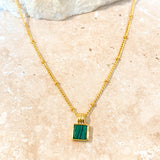 Neysa Stone Charm 18K Gold Plated Necklace