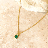 Neysa Stone Charm 18K Gold Plated Necklace