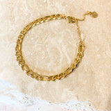 Figaro Chain 18K Gold Plated Bracelet