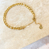 Figaro Chain 18K Gold Plated Bracelet