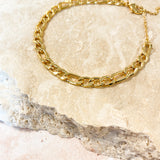 Figaro Chain 18K Gold Plated Bracelet