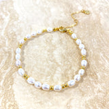 Pearl Beaded 18K Gold Plated Bracelet