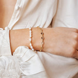 Pearl Beaded 18K Gold Plated Bracelet