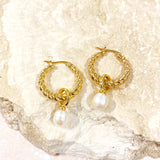 Twist Pearl Drop 18K Gold Plated Earrings