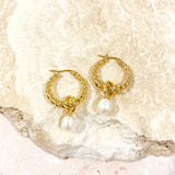 Twist Pearl Drop 18K Gold Plated Earrings