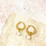 Twist Pearl Drop 18K Gold Plated Earrings