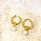 Twist Pearl Drop 18K Gold Plated Earrings