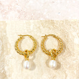 Twist Pearl Drop 18K Gold Plated Earrings