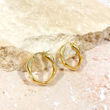 Wavy Textured 18K Gold Plated Earrings