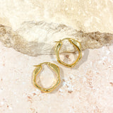 Wavy Textured 18K Gold Plated Earrings