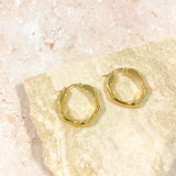 Wavy Textured 18K Gold Plated Earrings
