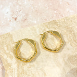 Wavy Textured 18K Gold Plated Earrings