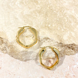 Wavy Textured 18K Gold Plated Earrings