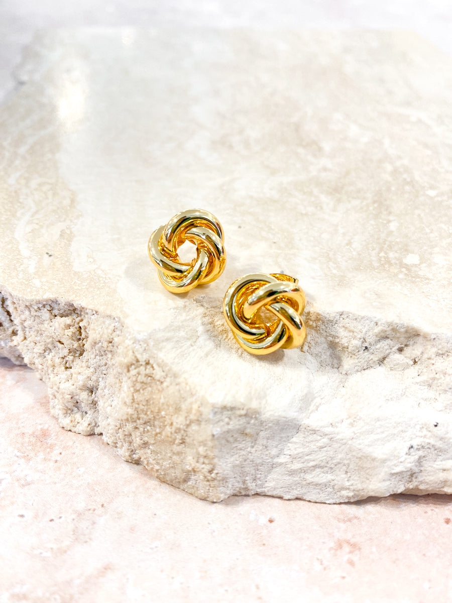 Petit Knotted Gold Plated Earrings