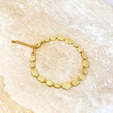 Hammered Plate 18K Gold Plated Bracelet