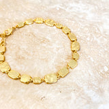 Hammered Plate 18K Gold Plated Bracelet