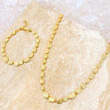 Hammered Plate 18K Gold Plated Bracelet