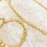 Hammered Plate 18K Gold Plated Bracelet