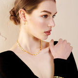 Hammered Plate 18K Gold Plated Bracelet