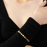Hammered Plate 18K Gold Plated Bracelet