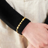 Hammered Plate 18K Gold Plated Bracelet