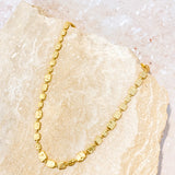 Hammered Plate 18K Gold Plated Necklace