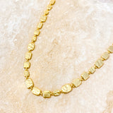 Hammered Plate 18K Gold Plated Necklace
