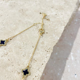 Clover 18K Gold Plated Necklace in Black
