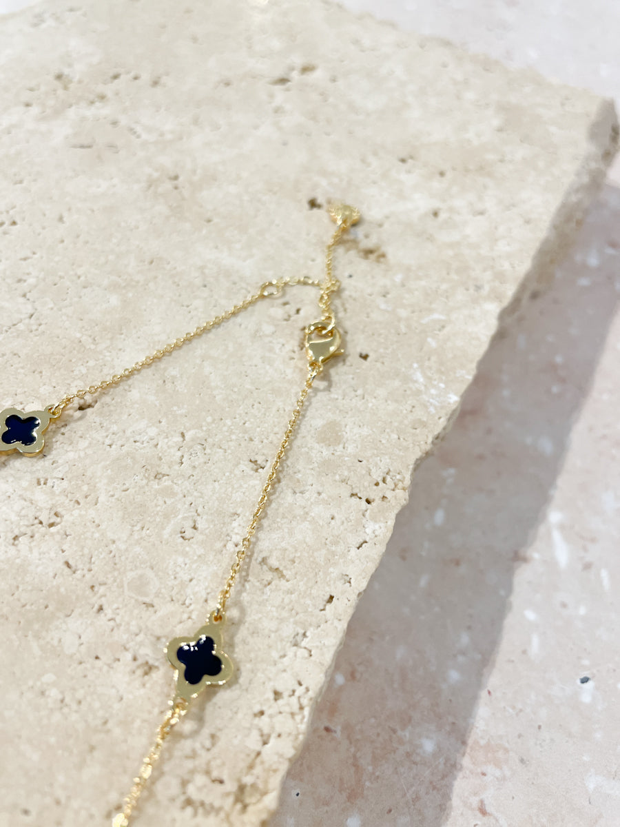 Black Clover 18K Gold Plated Necklace