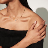 Clover 18K Gold Plated Necklace in Black