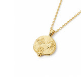 Ocean Coin Charm 18K Gold Plated Necklace