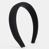 Satin Plain Padded Headband in Black