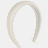 Satin Plain Padded Headband in White