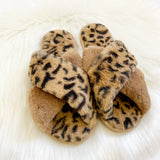 Skylar Fluffy Slippers (4 pairs/pack) - Leopard Multi
