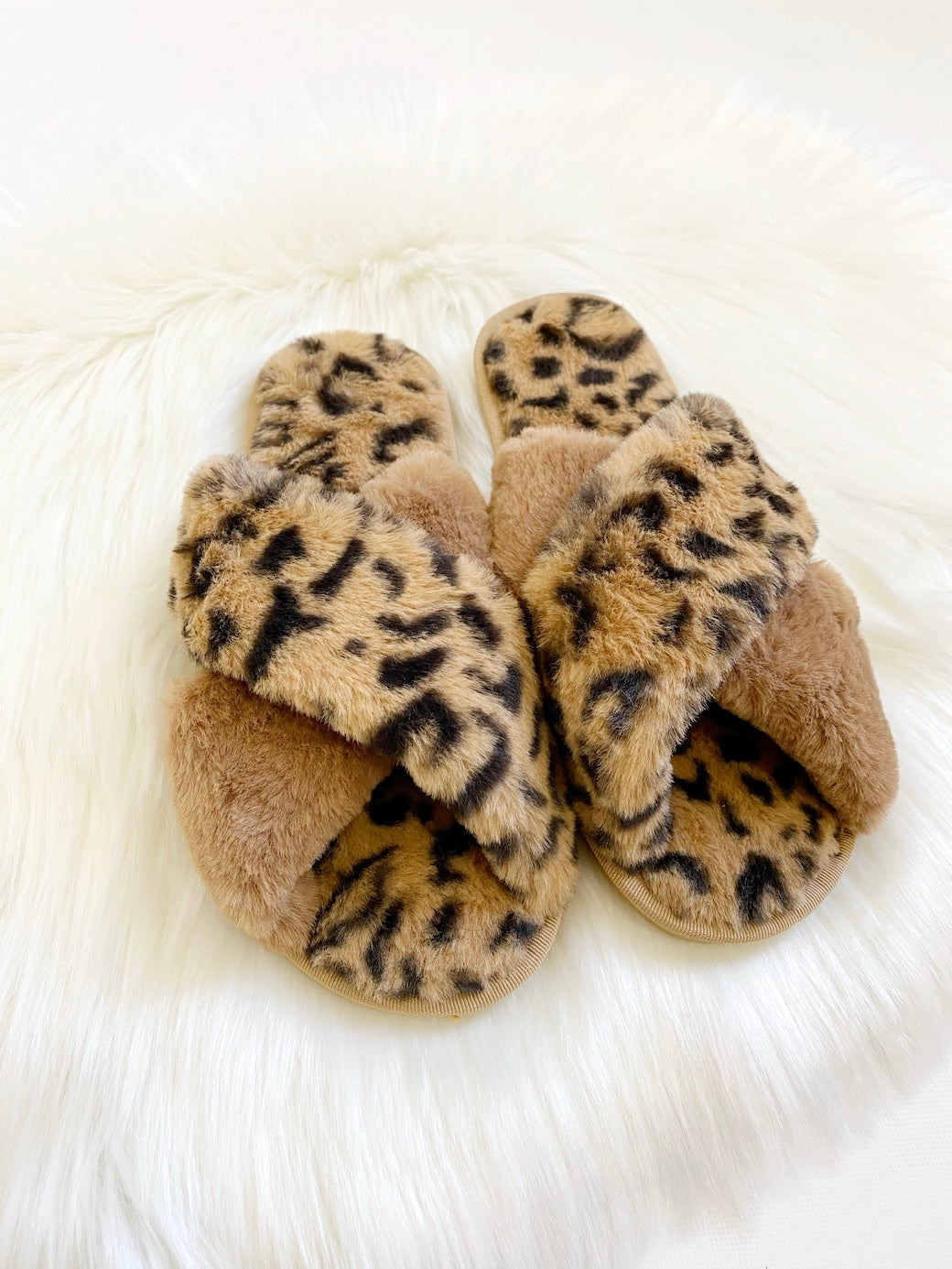 Skylar Fluffy Slippers (4 pairs/pack) - Leopard Multi