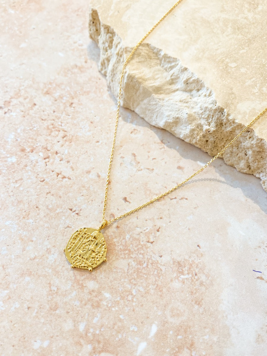 Coin Charm 18K Gold Plated Necklace